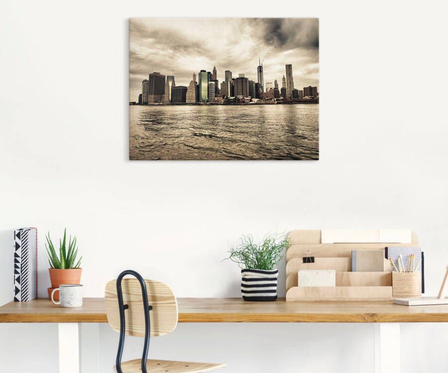 Artland Artprint Lower Manhattan skyline als artprint op linnen poster in verschillende formaten maten