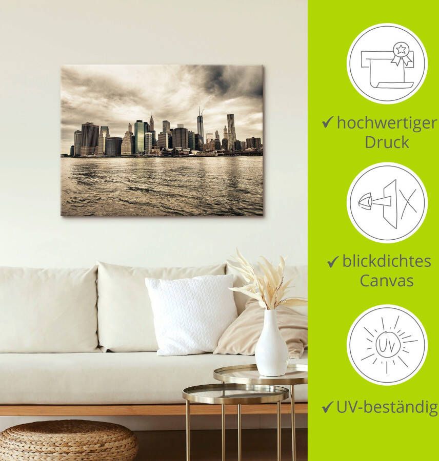 Artland Artprint Lower Manhattan skyline als artprint op linnen poster in verschillende formaten maten