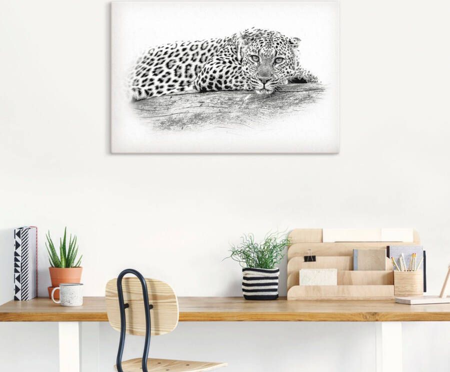 Artland Artprint Luipaard highkey look als artprint van aluminium artprint op linnen muursticker of poster in verschillende maten