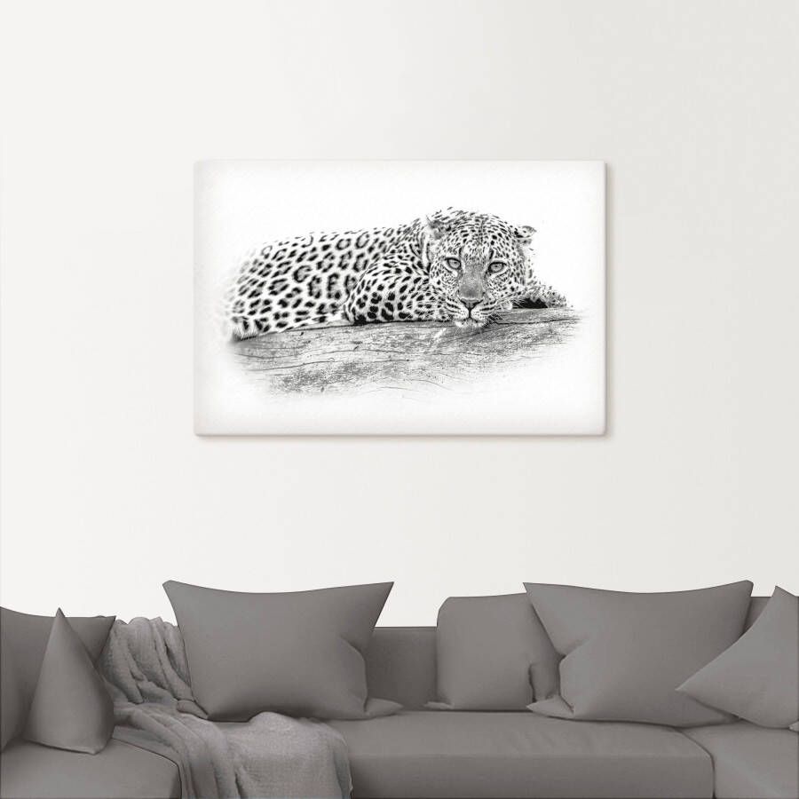 Artland Artprint Luipaard highkey look als artprint van aluminium artprint op linnen muursticker of poster in verschillende maten