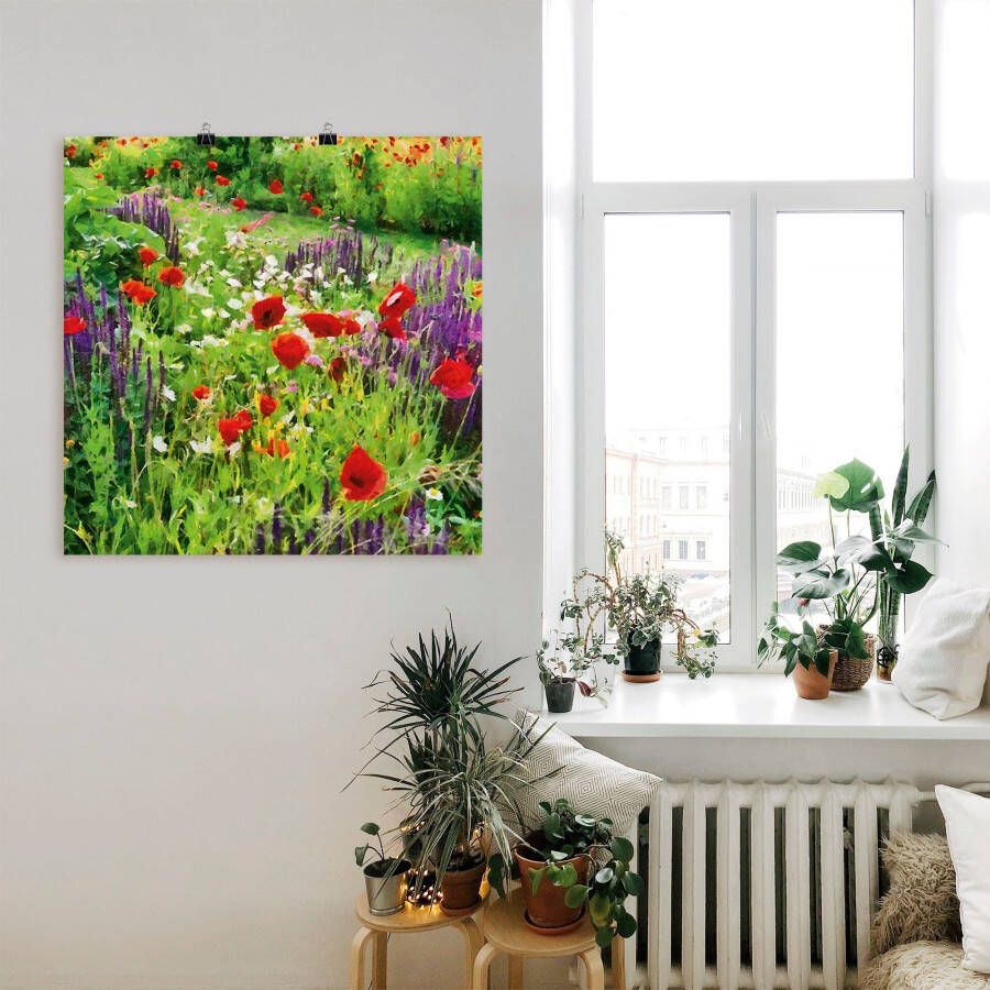 Artland Artprint Lupines en klaprozen als poster muursticker in verschillende maten