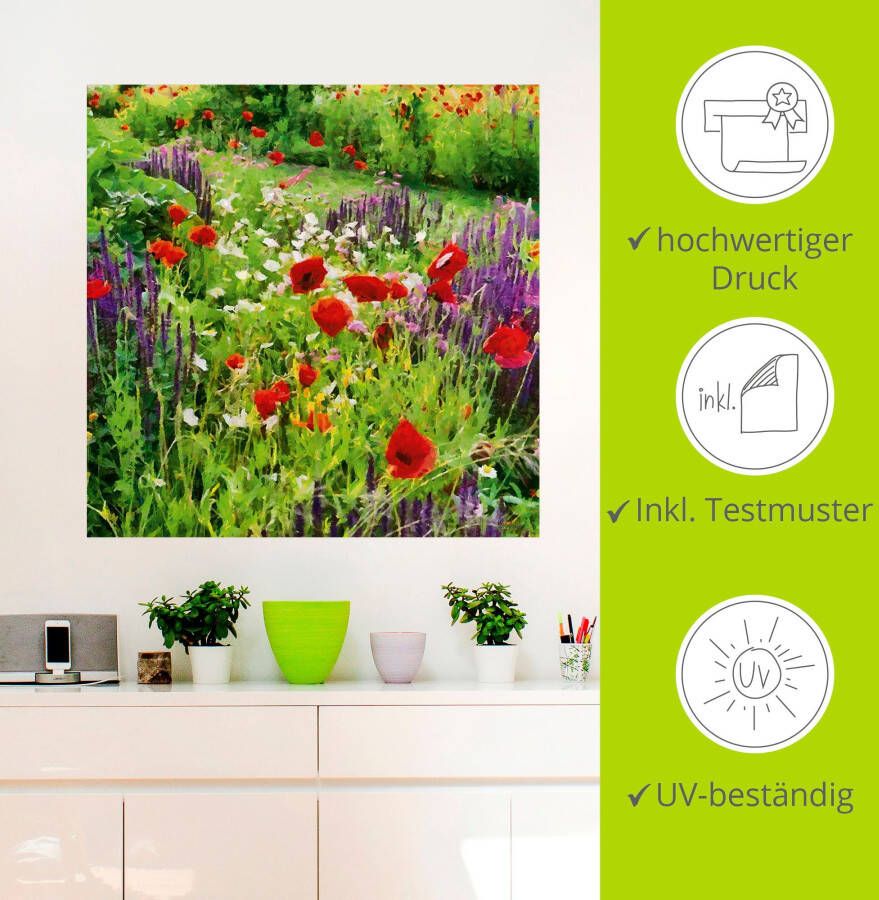 Artland Artprint Lupines en klaprozen als poster muursticker in verschillende maten