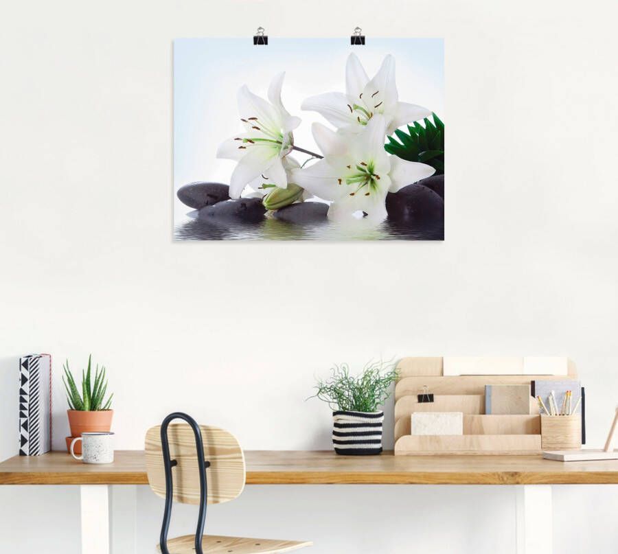 Artland Artprint Madonna-lelies en spastenen als artprint op linnen poster muursticker in verschillende maten