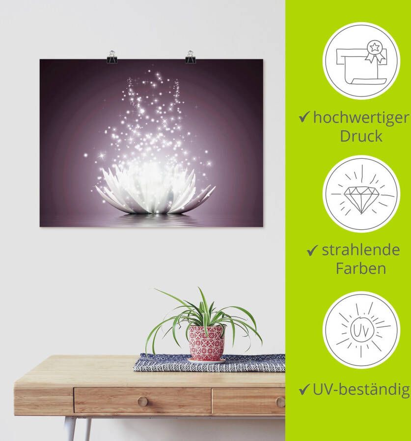 Artland Artprint Magie van de lotusbloem als artprint op linnen poster muursticker in verschillende maten