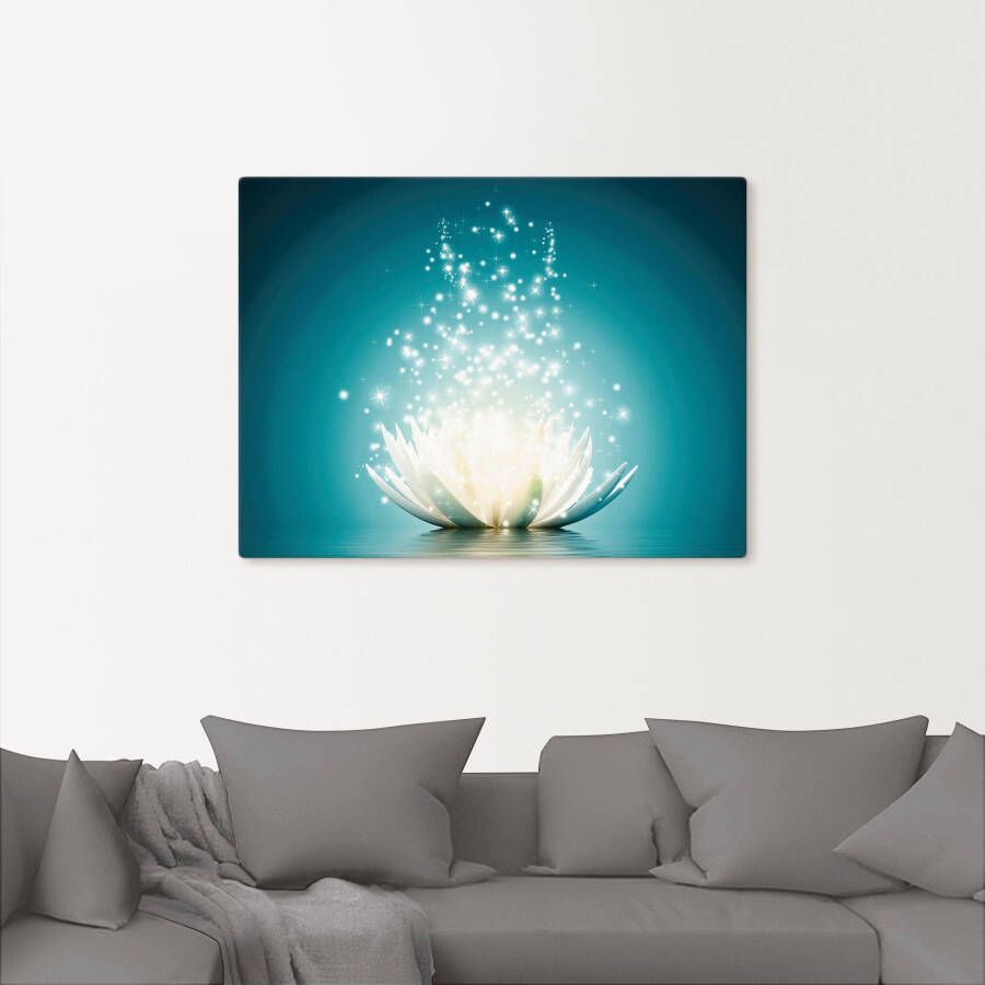 Artland Artprint Magie van de lotusbloem als artprint van aluminium artprint voor buiten artprint op linnen poster muursticker