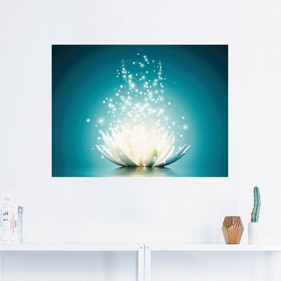 Artland Artprint Magie van de lotusbloem als artprint van aluminium artprint voor buiten artprint op linnen poster muursticker