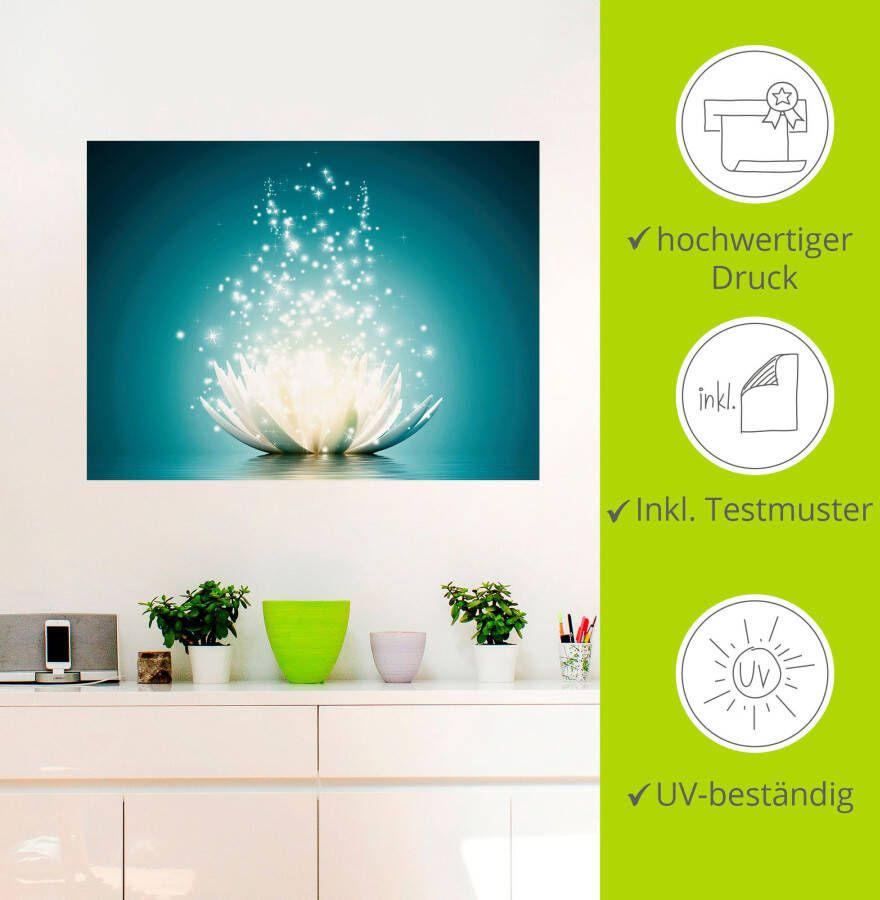 Artland Artprint Magie van de lotusbloem als artprint van aluminium artprint voor buiten artprint op linnen poster muursticker