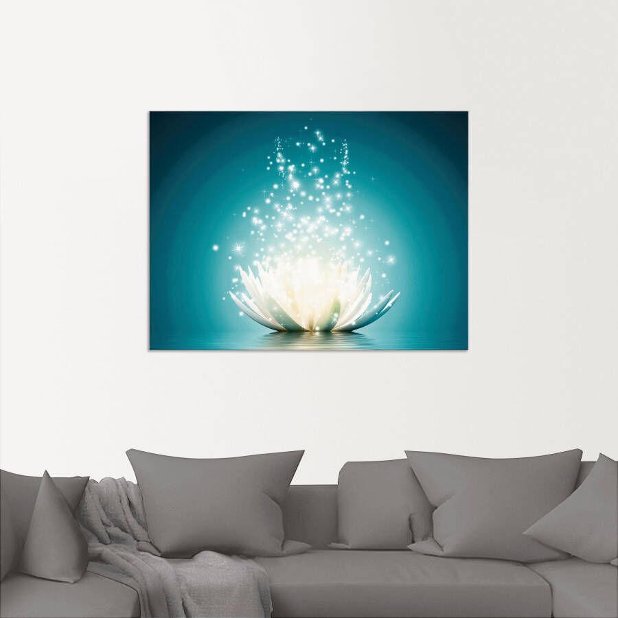 Artland Artprint Magie van de lotusbloem als artprint van aluminium artprint voor buiten artprint op linnen poster muursticker