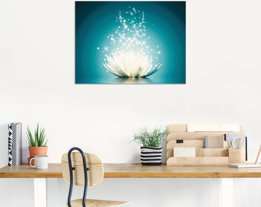 Artland Artprint Magie van de lotusbloem als artprint van aluminium artprint voor buiten artprint op linnen poster muursticker