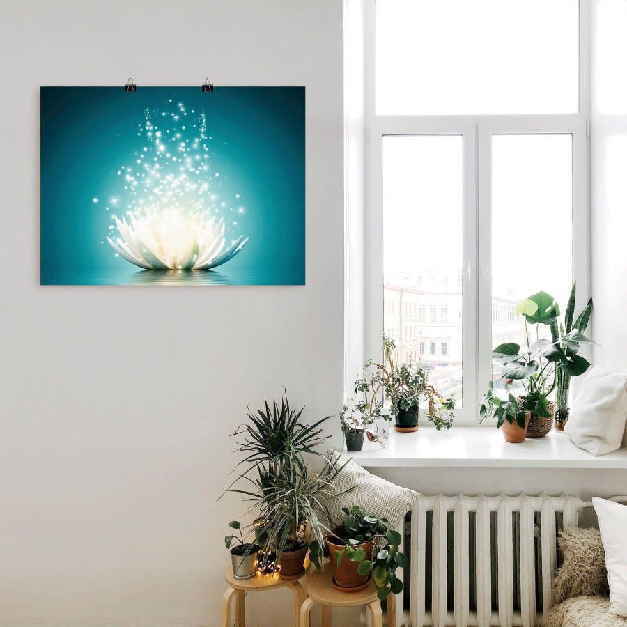 Artland Artprint Magie van de lotusbloem als artprint van aluminium artprint voor buiten artprint op linnen poster muursticker