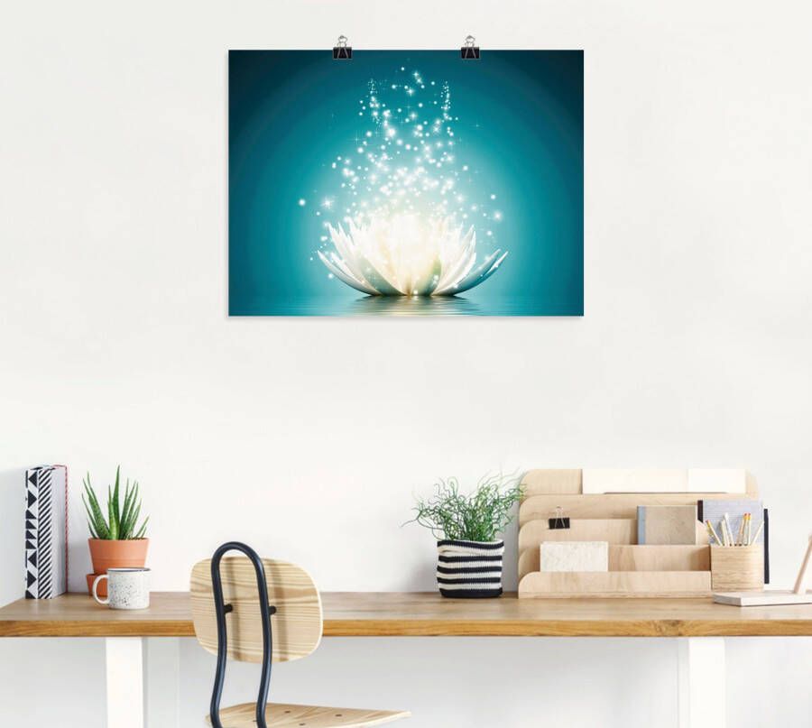 Artland Artprint Magie van de lotusbloem als artprint van aluminium artprint voor buiten artprint op linnen poster muursticker