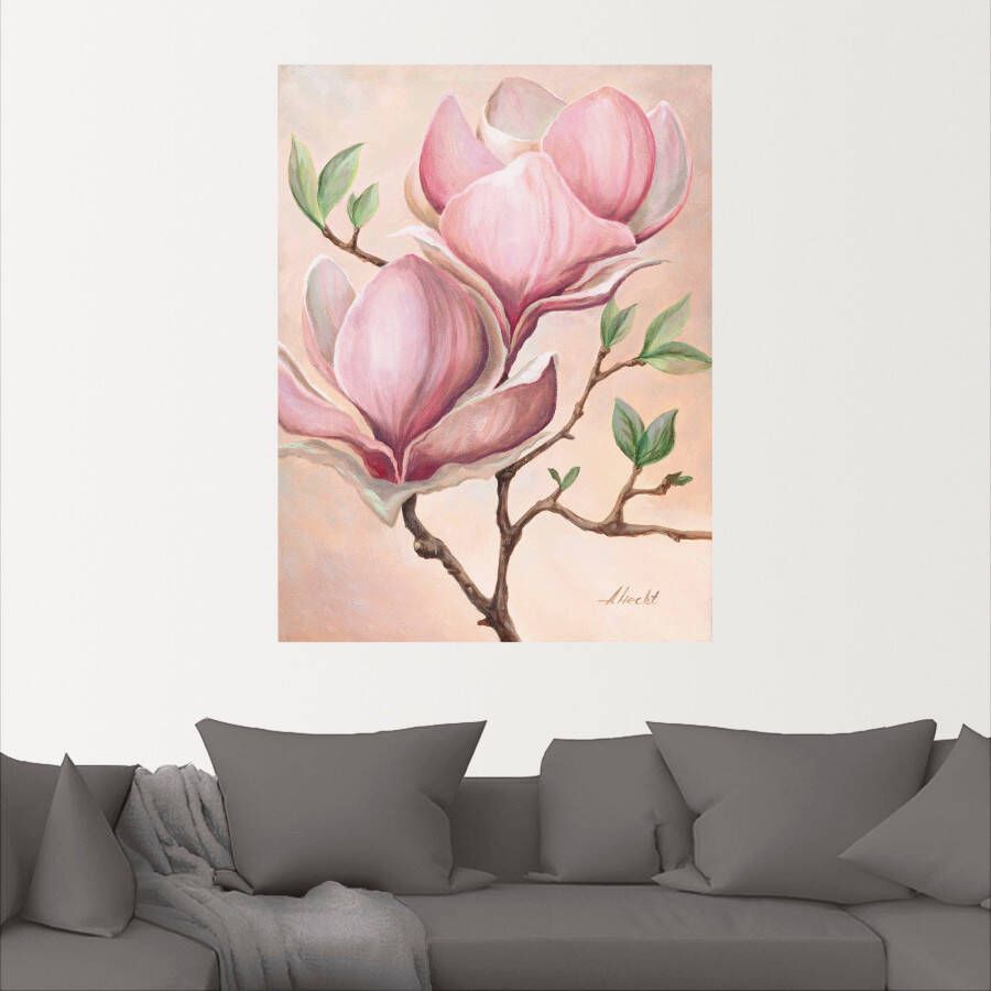 Artland Artprint Magnoliabloemen als artprint op linnen poster in verschillende formaten maten