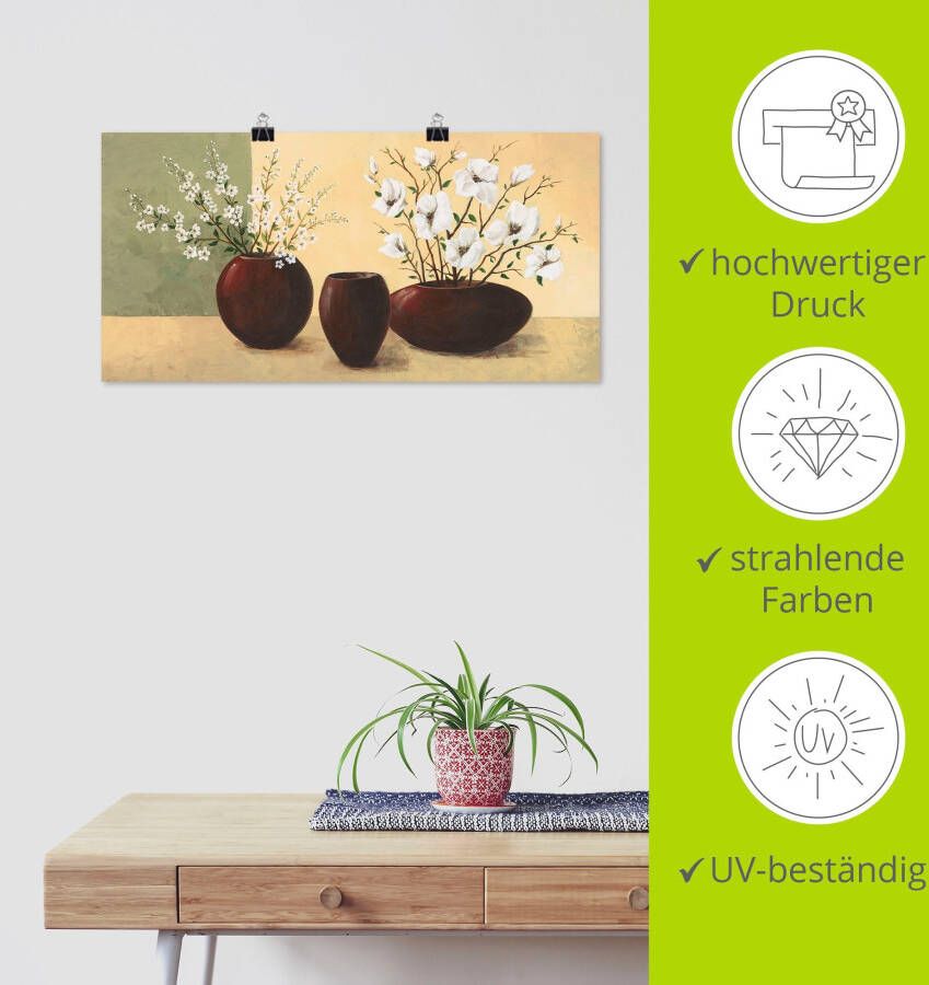 Artland Artprint Magnolia's als artprint van aluminium artprint voor buiten artprint op linnen poster muursticker