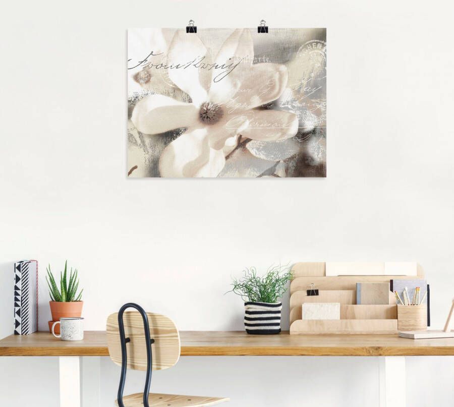 Artland Artprint Magnolie_Detail als artprint van aluminium artprint voor buiten artprint op linnen poster muursticker