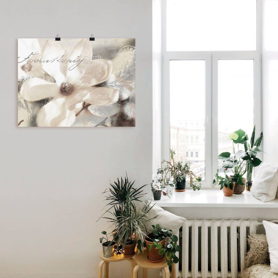 Artland Artprint Magnolie_Detail als artprint van aluminium artprint voor buiten artprint op linnen poster muursticker