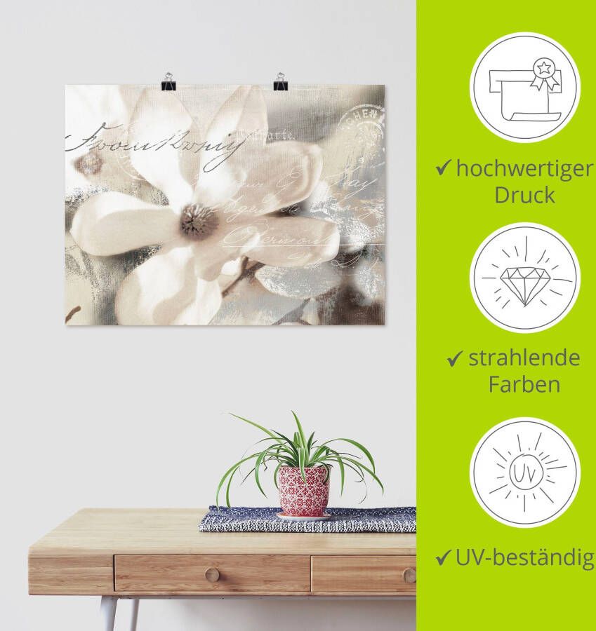 Artland Artprint Magnolie_Detail als artprint van aluminium artprint voor buiten artprint op linnen poster muursticker