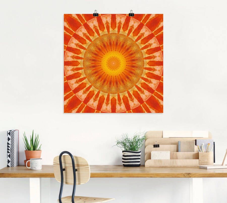 Artland Artprint Mandala zonsondergang als artprint op linnen poster in verschillende formaten maten