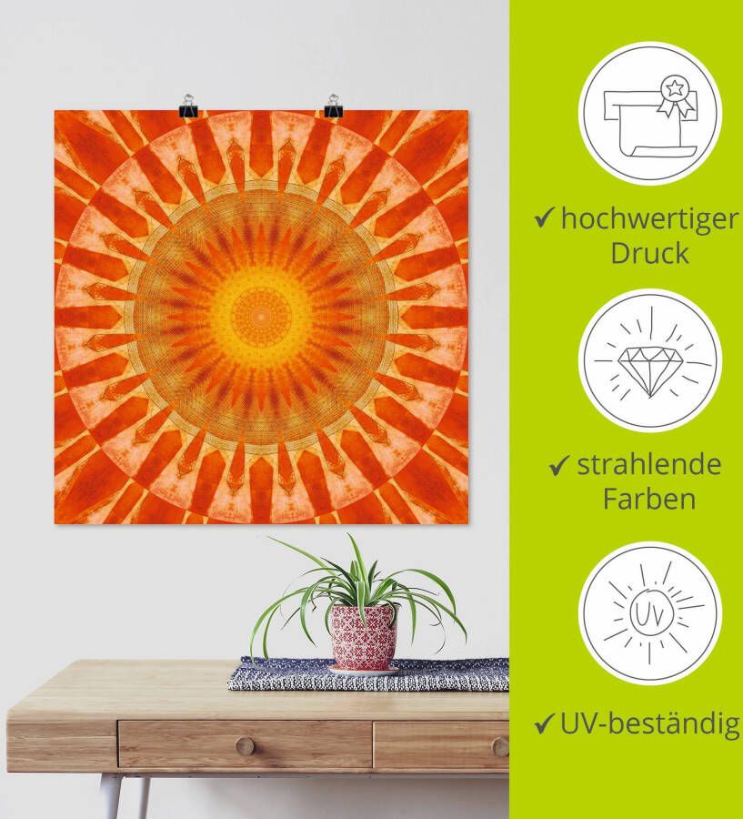 Artland Artprint Mandala zonsondergang als artprint op linnen poster in verschillende formaten maten