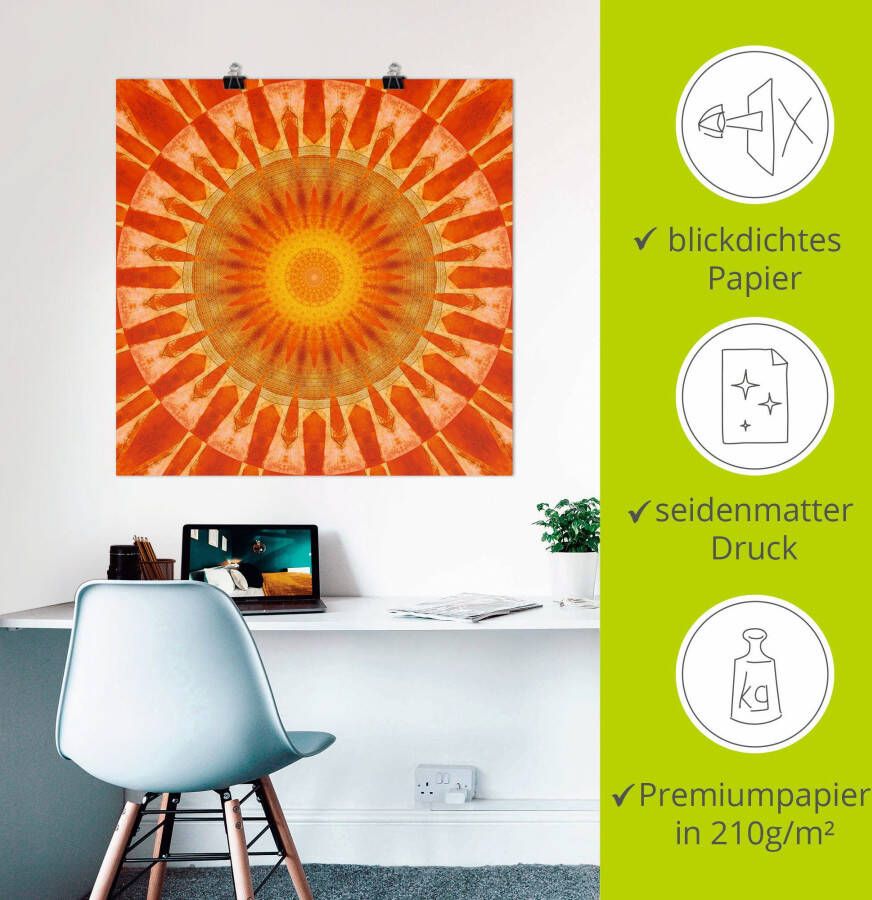 Artland Artprint Mandala zonsondergang als artprint op linnen poster in verschillende formaten maten