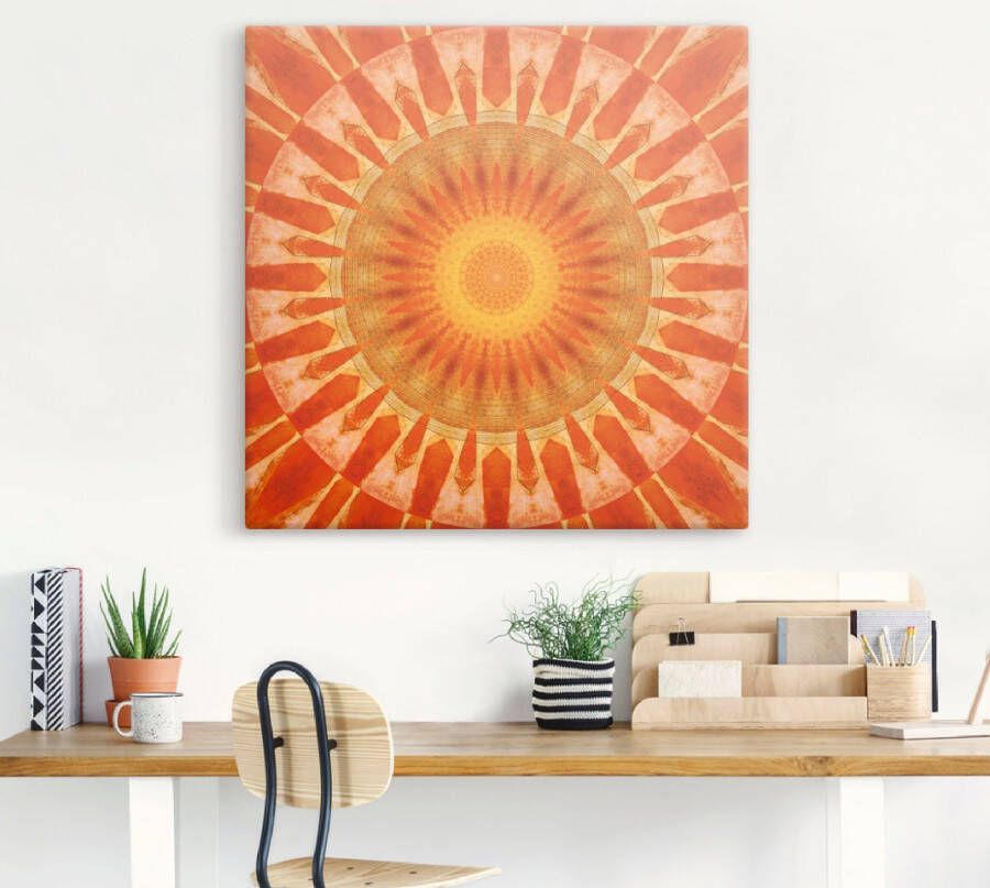 Artland Artprint Mandala zonsondergang als artprint op linnen poster in verschillende formaten maten