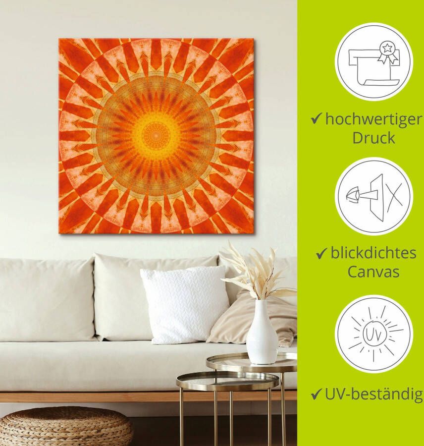 Artland Artprint Mandala zonsondergang als artprint op linnen poster in verschillende formaten maten