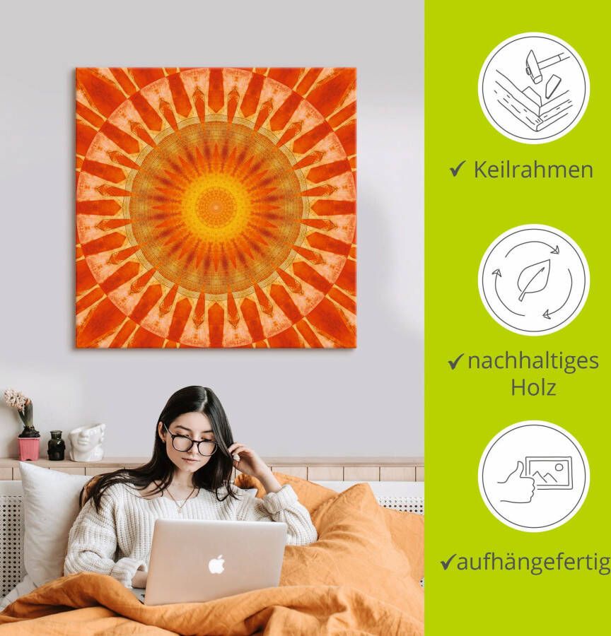 Artland Artprint Mandala zonsondergang als artprint op linnen poster in verschillende formaten maten