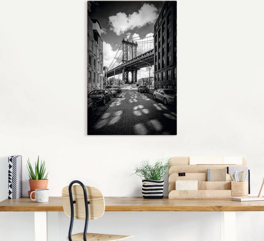 Artland Artprint Manhattan Bridge in Brooklyn New York als artprint op linnen poster in verschillende formaten maten