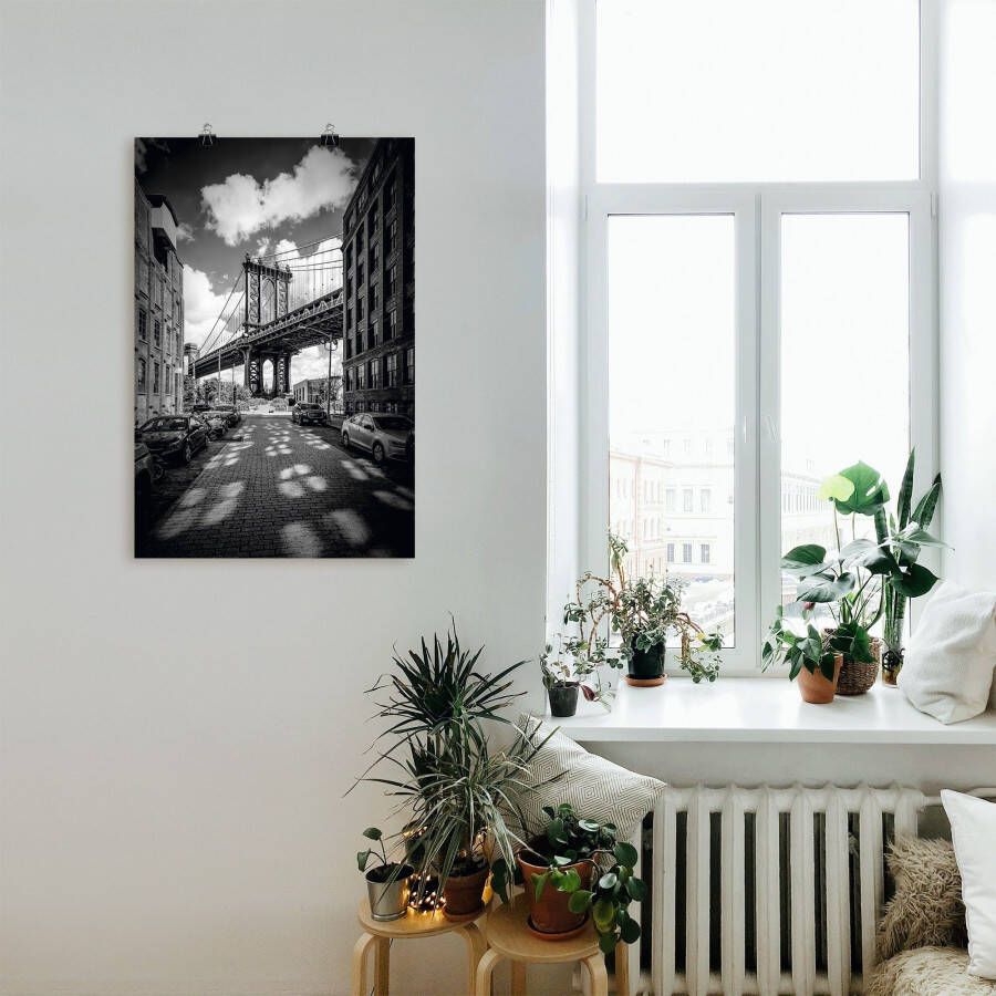 Artland Artprint Manhattan Bridge in Brooklyn New York als artprint op linnen poster in verschillende formaten maten