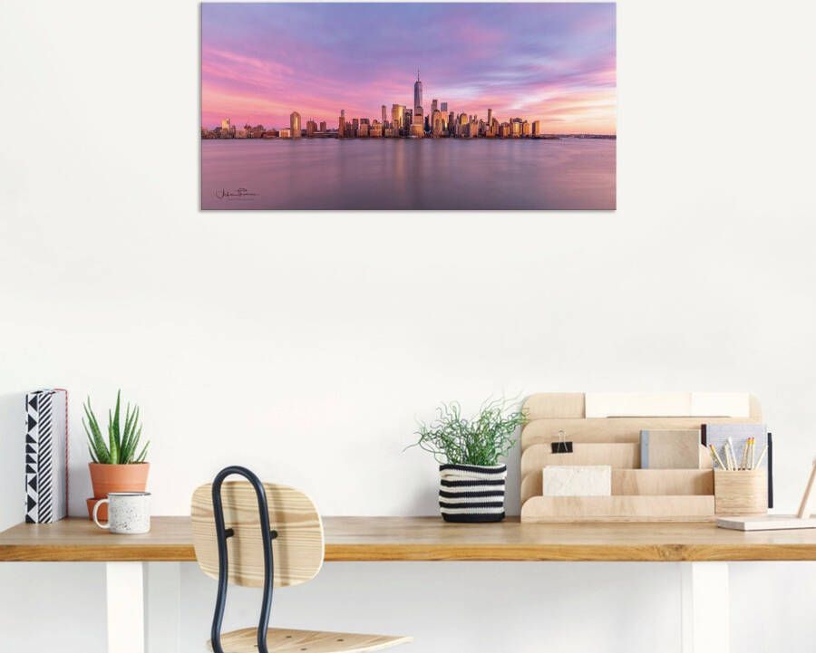 Artland Artprint Manhattan skyline als artprint van aluminium artprint voor buiten artprint op linnen in verschillende maten