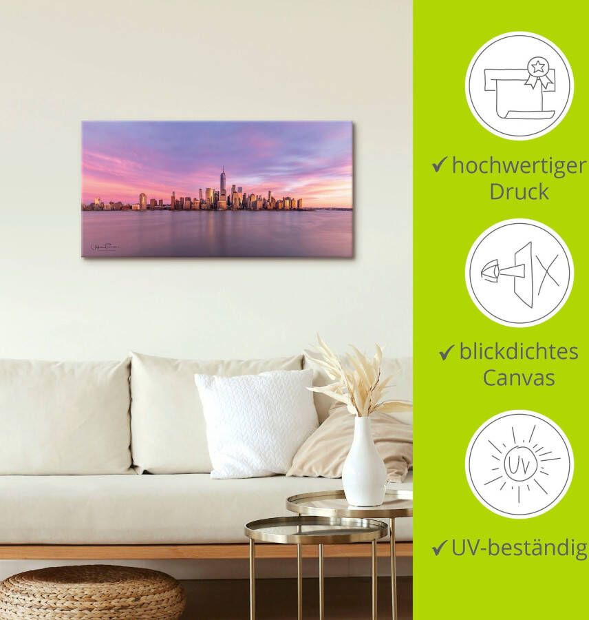 Artland Artprint Manhattan skyline als artprint van aluminium artprint voor buiten artprint op linnen in verschillende maten