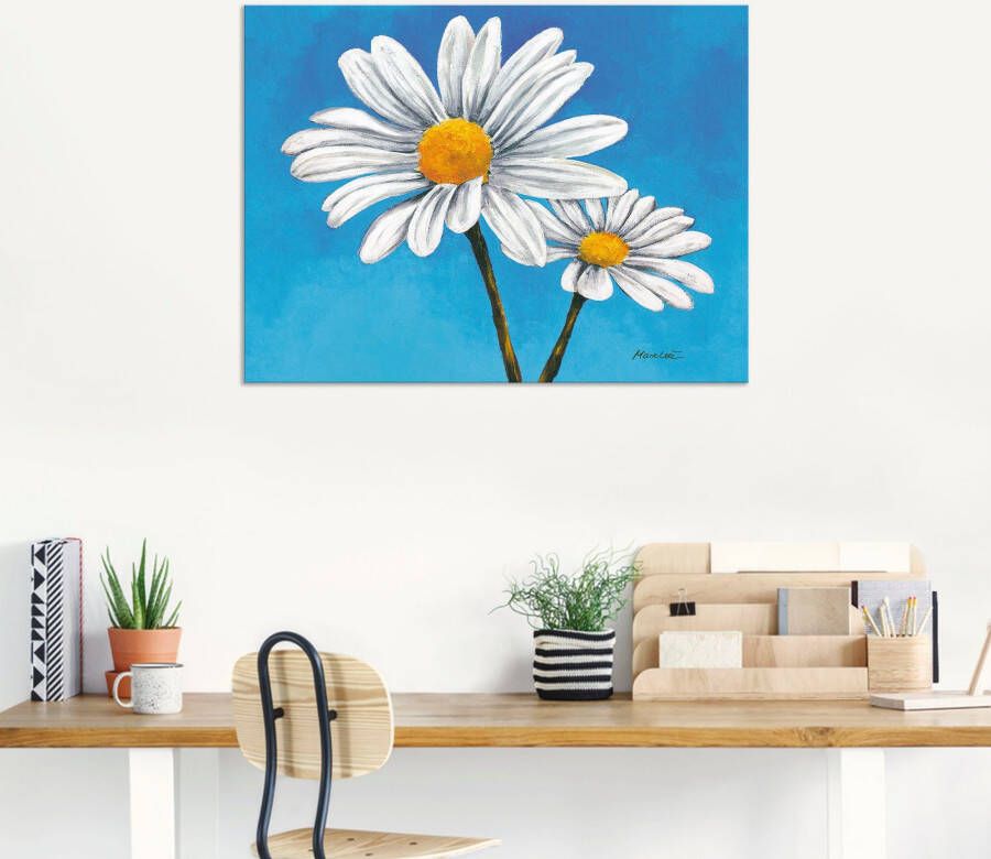 Artland Artprint Margrieten op blauw als artprint van aluminium artprint voor buiten artprint op linnen in verschillende maten