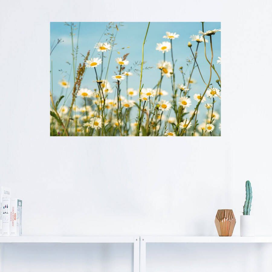 Artland Artprint Margrieten voor zomer hemel als artprint op linnen muursticker in verschillende maten