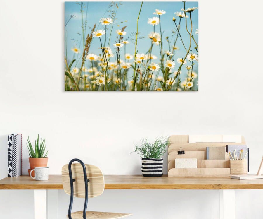 Artland Artprint Margrieten voor zomer hemel als artprint op linnen muursticker in verschillende maten