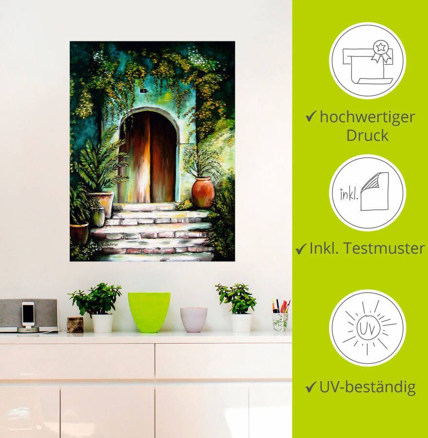 Artland Artprint Mediterraan tuinparadijs als artprint van aluminium artprint voor buiten artprint op linnen poster muursticker