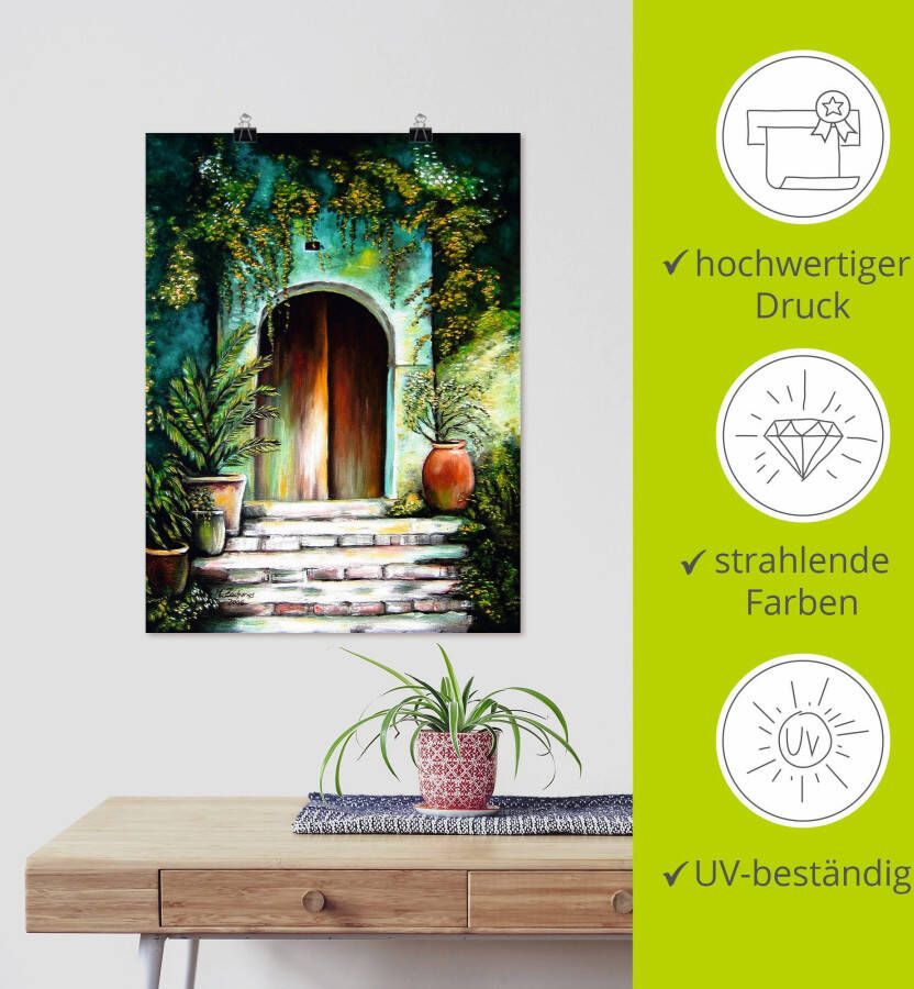 Artland Artprint Mediterraan tuinparadijs als artprint van aluminium artprint voor buiten artprint op linnen poster muursticker