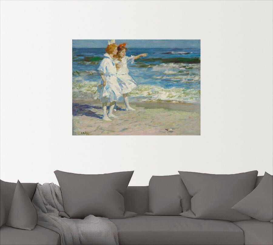 Artland Artprint Meisje aan het strand. als artprint op linnen muursticker in verschillende maten