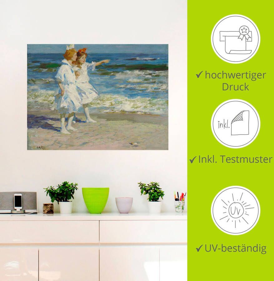 Artland Artprint Meisje aan het strand. als artprint op linnen muursticker in verschillende maten