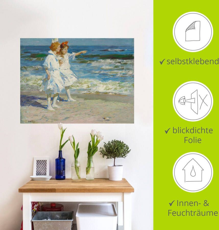 Artland Artprint Meisje aan het strand. als artprint op linnen muursticker in verschillende maten