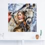 Artland Artprint Meisje met het witte paard als artprint op linnen poster muursticker in verschillende maten - Thumbnail 3