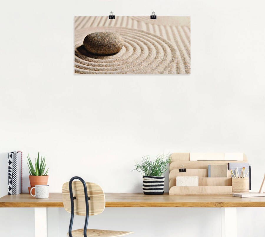 Artland Artprint Mini zen tuin zand als artprint op linnen poster muursticker in verschillende maten