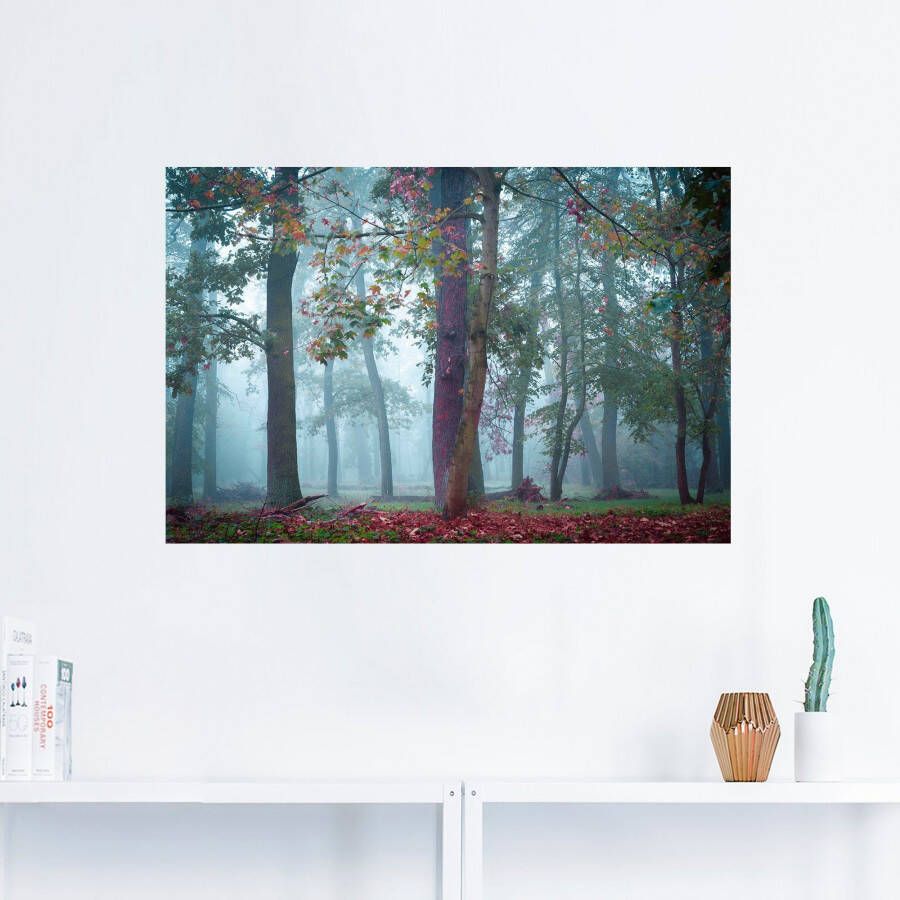 Artland Artprint Mist in het bos als artprint van aluminium artprint voor buiten poster muursticker in diverse maten formaten