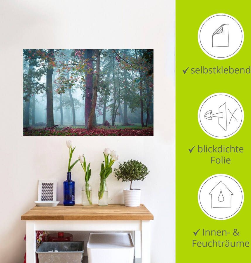 Artland Artprint Mist in het bos als artprint van aluminium artprint voor buiten poster muursticker in diverse maten formaten