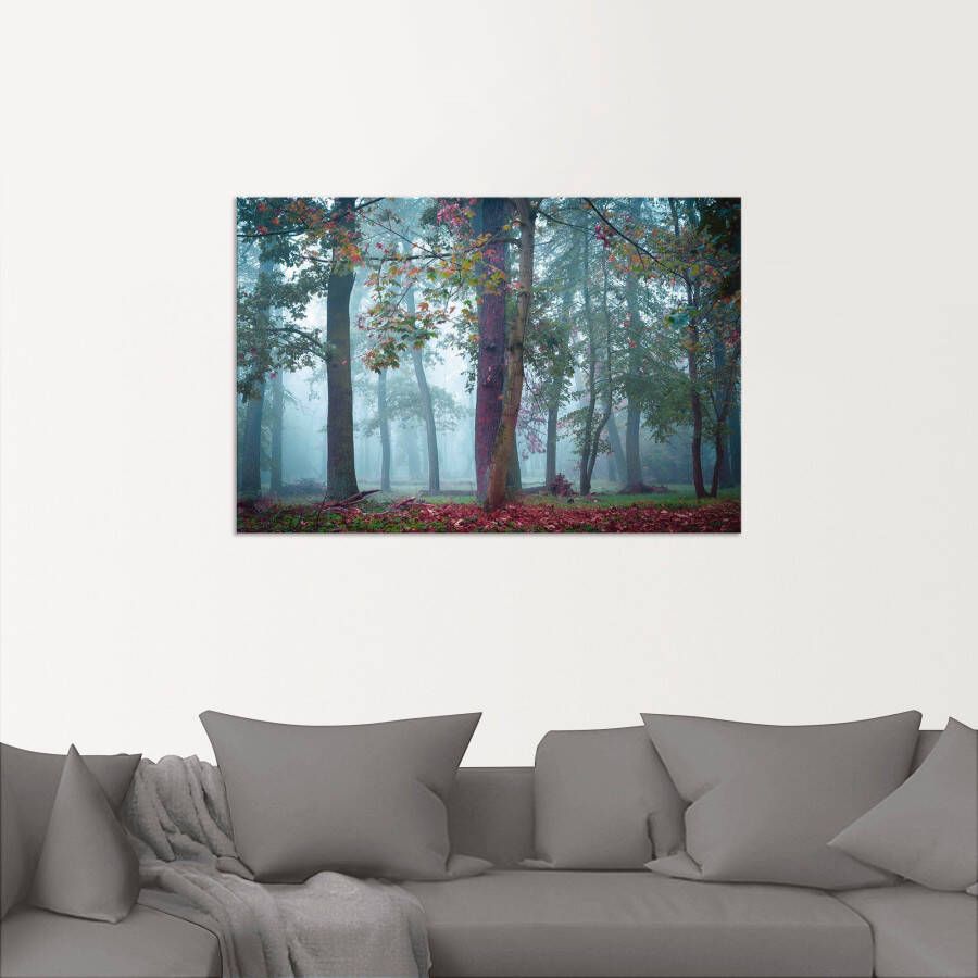 Artland Artprint Mist in het bos als artprint van aluminium artprint voor buiten poster muursticker in diverse maten formaten