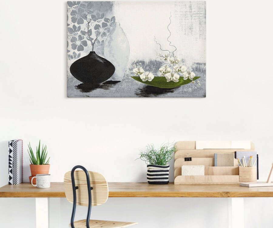 Artland Artprint Modern bol vat met orchideeën als artprint op linnen poster in verschillende formaten maten