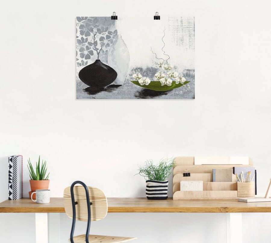 Artland Artprint Modern bol vat met orchideeën als artprint op linnen poster in verschillende formaten maten