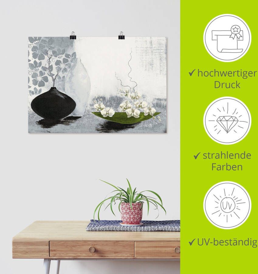 Artland Artprint Modern bol vat met orchideeën als artprint op linnen poster in verschillende formaten maten