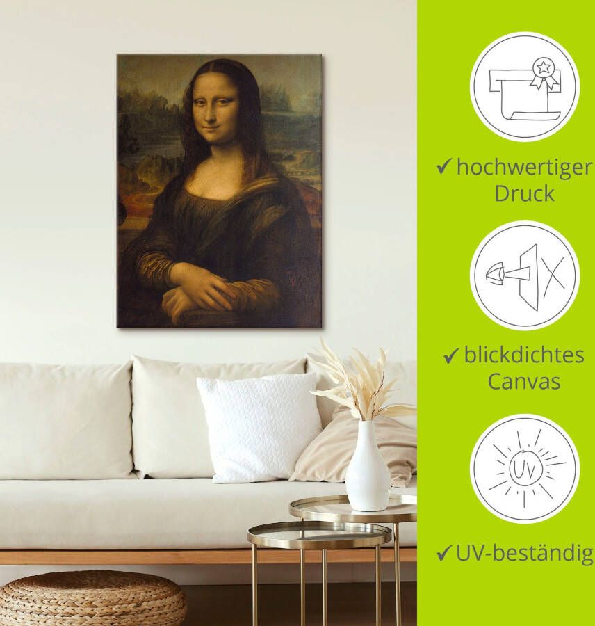 Artland Artprint Mona Lisa. Omstreeks 1503 als artprint op linnen poster in verschillende formaten maten