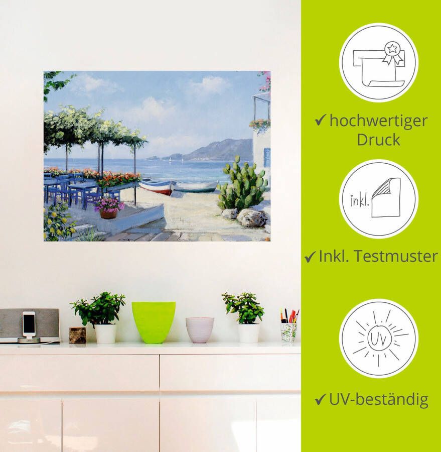 Artland Artprint Mooi uitzicht op zee als artprint op linnen muursticker in verschillende maten