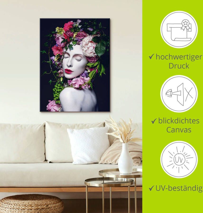 Artland Artprint Mooie Bloemenkoningin als artprint van aluminium artprint voor buiten artprint op linnen poster muursticker