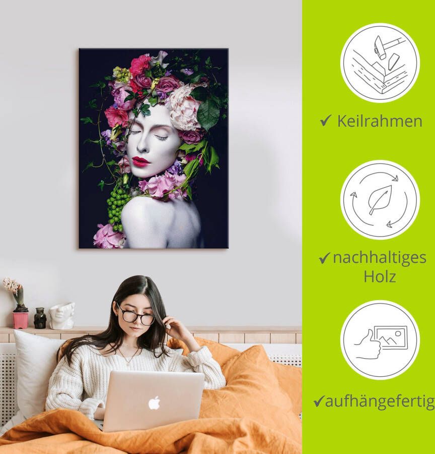 Artland Artprint Mooie Bloemenkoningin als artprint van aluminium artprint voor buiten artprint op linnen poster muursticker